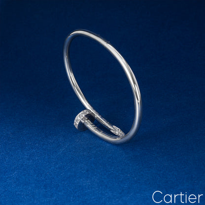 Cartier White Gold Diamond Juste Un Clou Bracelet Size 15 B6048715