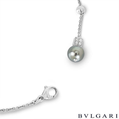 Bvlgari White Gold Pearl & Diamond Lucea Necklace