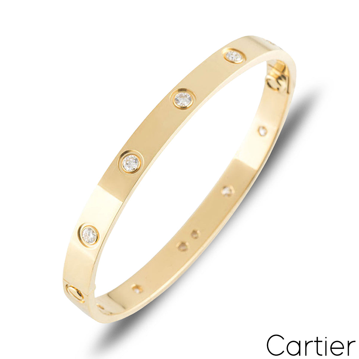 Cartier Yellow Gold Full Diamond Love Bracelet Size 20 B6040520