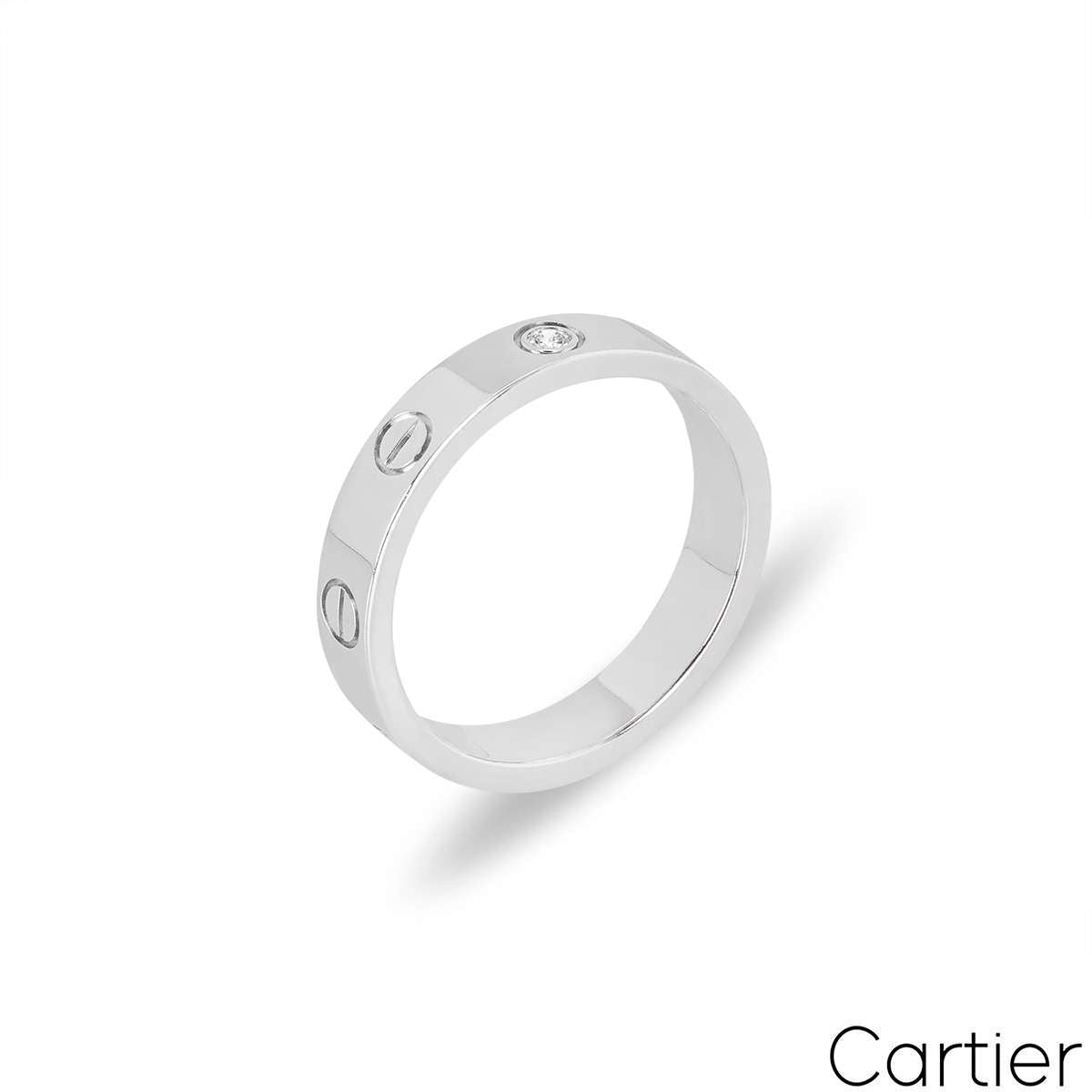 Cartier White Gold Diamond Love Wedding Band Size 48 B4050500