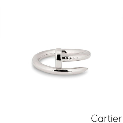 Cartier White Gold Plain Juste Un Clou Ring Size 50 B4099200