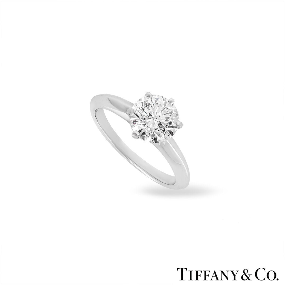 Tiffany & Co. Platinum Round Brilliant Cut Diamond Setting Ring 1.53CT E/VVS1