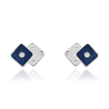 Asprey White Gold Lapis Lazuli & Diamond Cufflinks