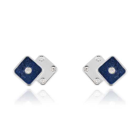 Asprey White Gold Lapis Lazuli & Diamond Cufflinks