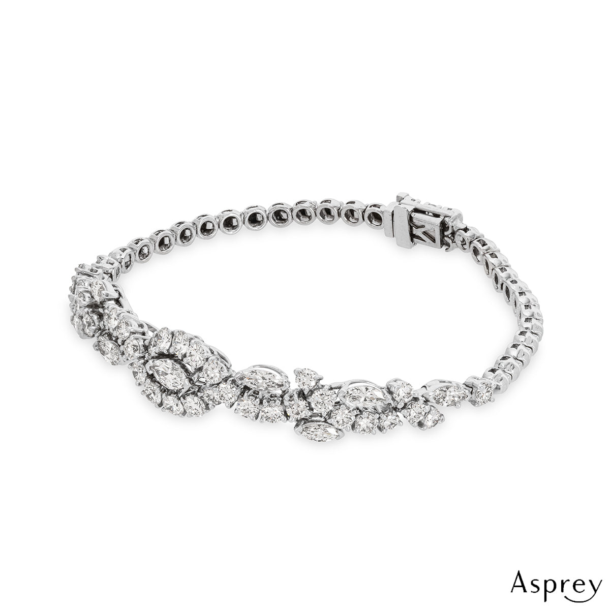 Asprey White Gold Diamond Bracelet 5.77CT Tdw