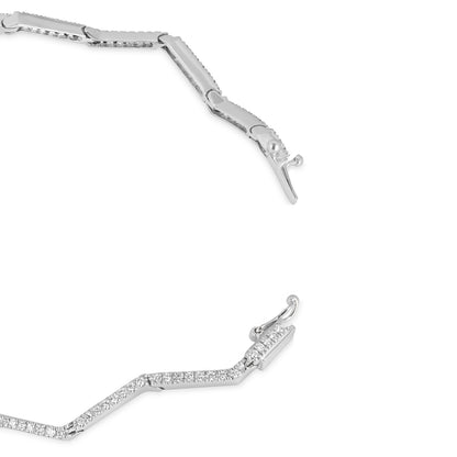 White Gold Diamond Line Bracelet 1.02CT Tdw