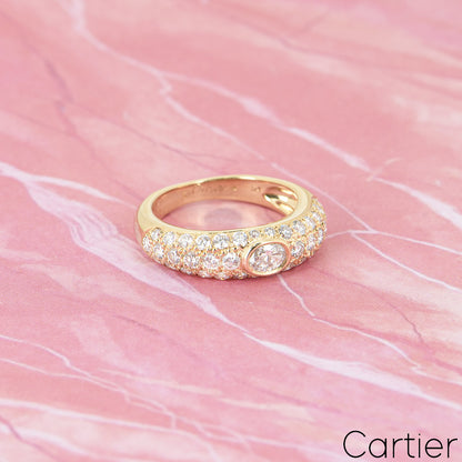 Cartier Yellow Gold Diamond Mimi Ring Size 54