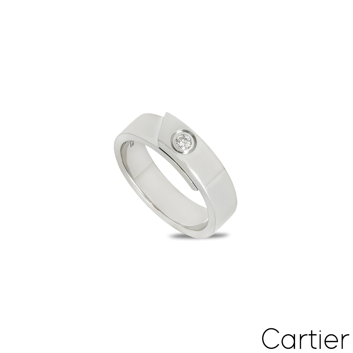 Cartier White Gold Diamond Anniversary Ring Size 60