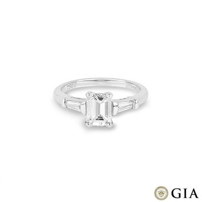 White Gold Emerald Cut Diamond Ring 1.00CT F/VS1