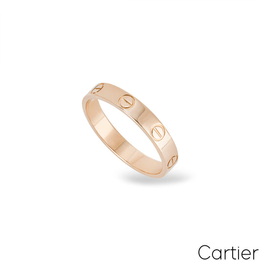 Cartier Rose Gold Plain Love Wedding Band Size 57 B4085200