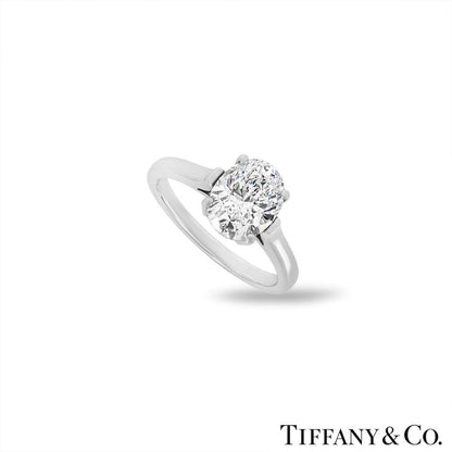 Tiffany & Co. Platinum Oval Cut Diamond Ring 2.06CT D/VVS2