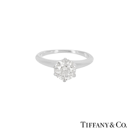 Tiffany & Co. Platinum Round Brilliant Cut Diamond Setting Ring 1.18CT D/VS1 Xxx