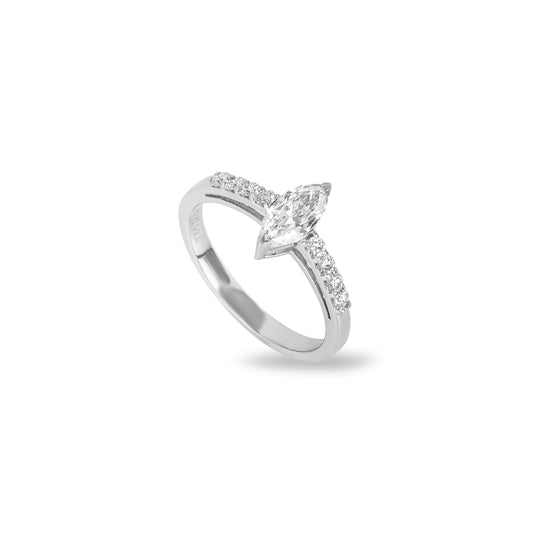 White Gold Marquise Cut Diamond Ring 0.53CT I/VS1