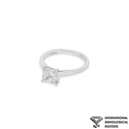 Platinum Princess Cut Lab Grown Diamond Ring 1.51CT G/VVS2