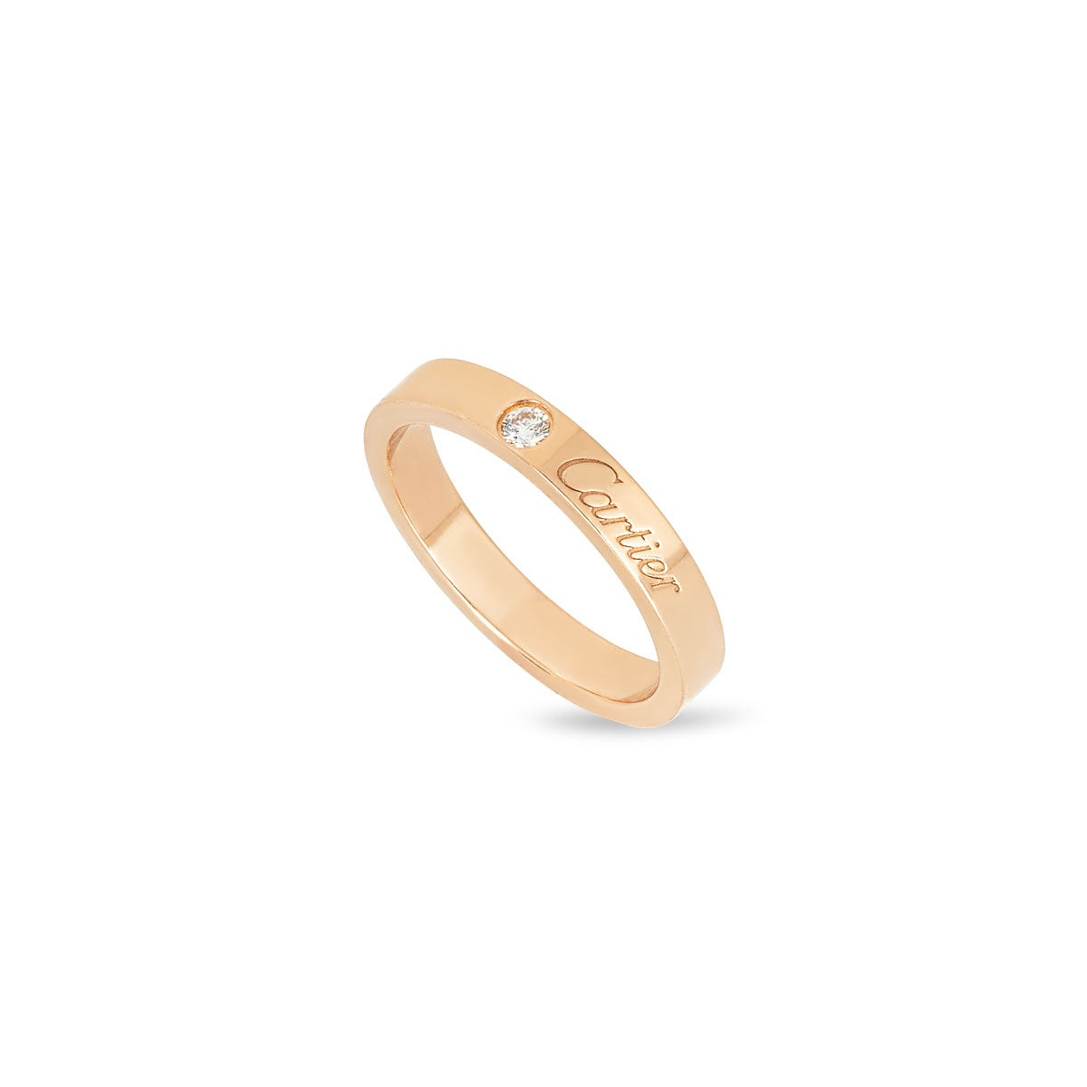 Cartier Rose Gold C De Cartier Diamond Wedding Ring Size 50 B4086400