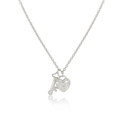 Tiffany & Co. Platinum Diamond Lock & Key Pendant