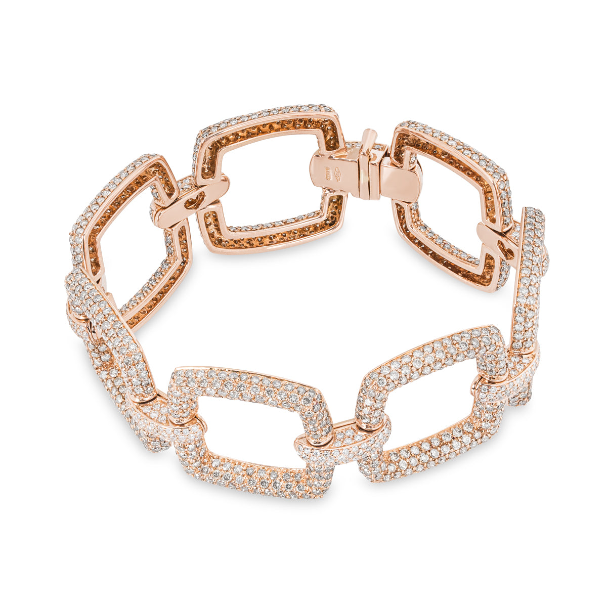 Rose Gold Brown & White Diamond Link Bracelet 13.65CT Tdw