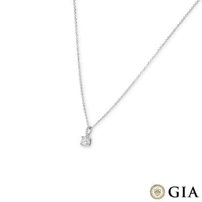 White Gold Round Brilliant Cut Diamond Pendant 0.70CT I/VS2