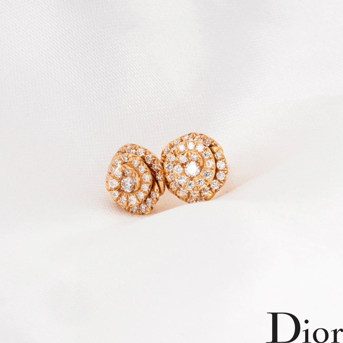 Dior Pink Gold Small Rose Dior Couture Diamond Earrings JRC095008