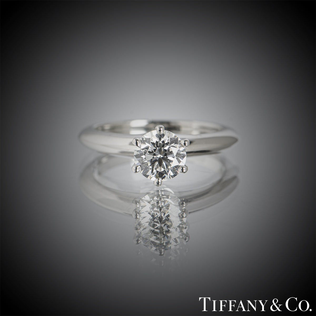 Tiffany & Co. Platinum Round Brilliant Cut Diamond Setting Ring 1.00CT H/VVS1 Xxx