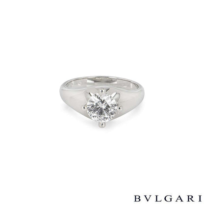 Bvlgari Platinum Diamond Corona Ring 1.11CT F/VVS1