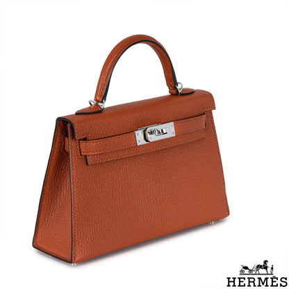 Hermès Kelly Mini II Cuivre Chèvre Mysore Phw