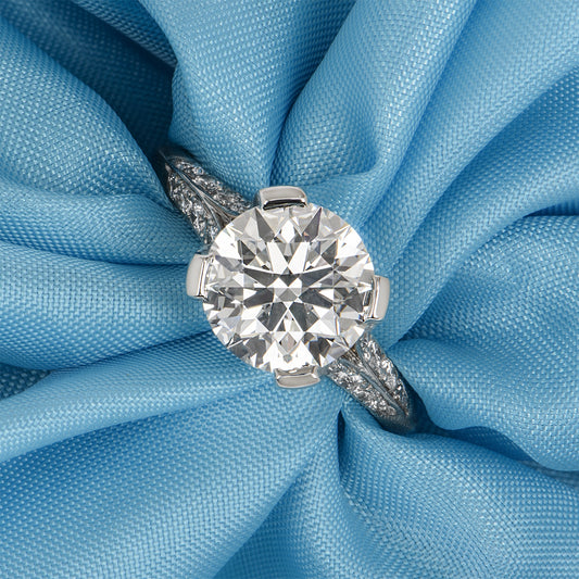 Tiffany & Co. Platinum Round Brilliant Cut Diamond Ring 2.23ct G/VVS1 XXX