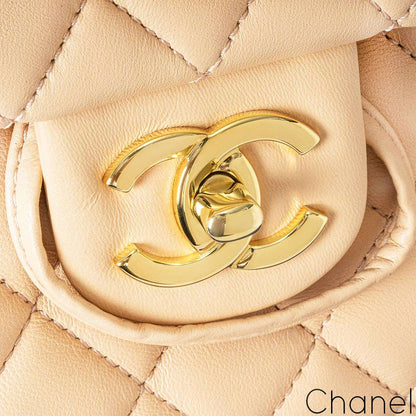 Chanel Beige Lambskin Quilted Small Urban Spirit Backpack Ghw