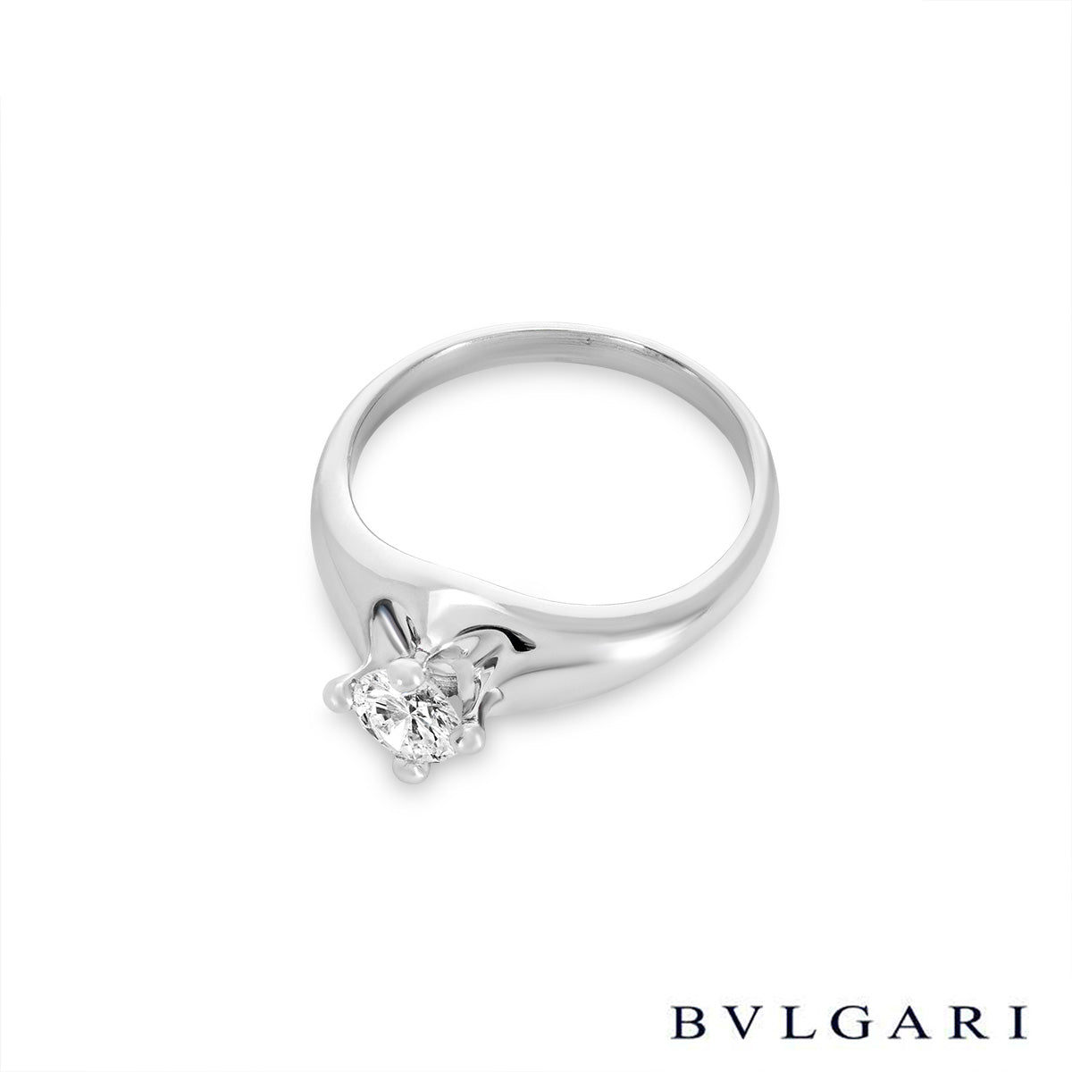 Bvlgari Platinum Round Brilliant Cut Diamond Corona Ring 0.35CT G/VVS2