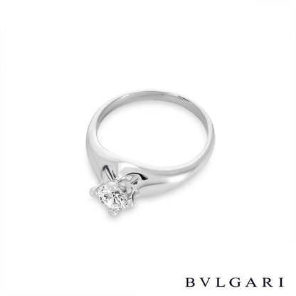 Bvlgari Platinum Round Brilliant Cut Diamond Corona Ring 0.35CT G/VVS2