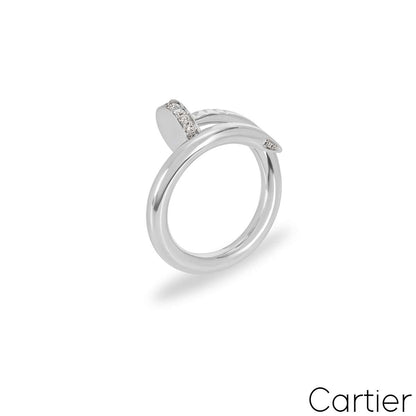 Cartier White Gold Diamond Juste Un Clou Ring Size 56 B4092700