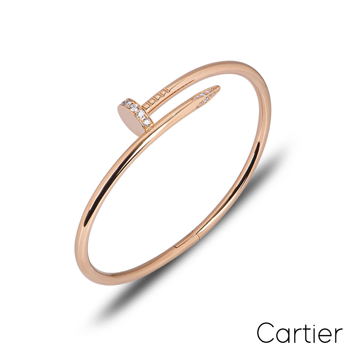 Cartier Rose Gold Diamond Juste Un Clou Bracelet Size 18 B6048518