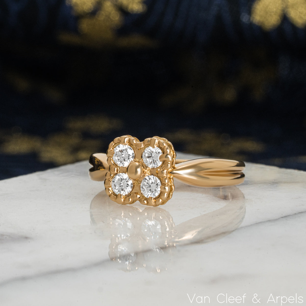 Van Cleef & Arpels Yellow Gold Diamond Arno Ring