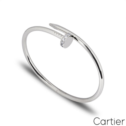 Cartier White Gold Diamond Juste Un Clou Bracelet Size 15 B6048715