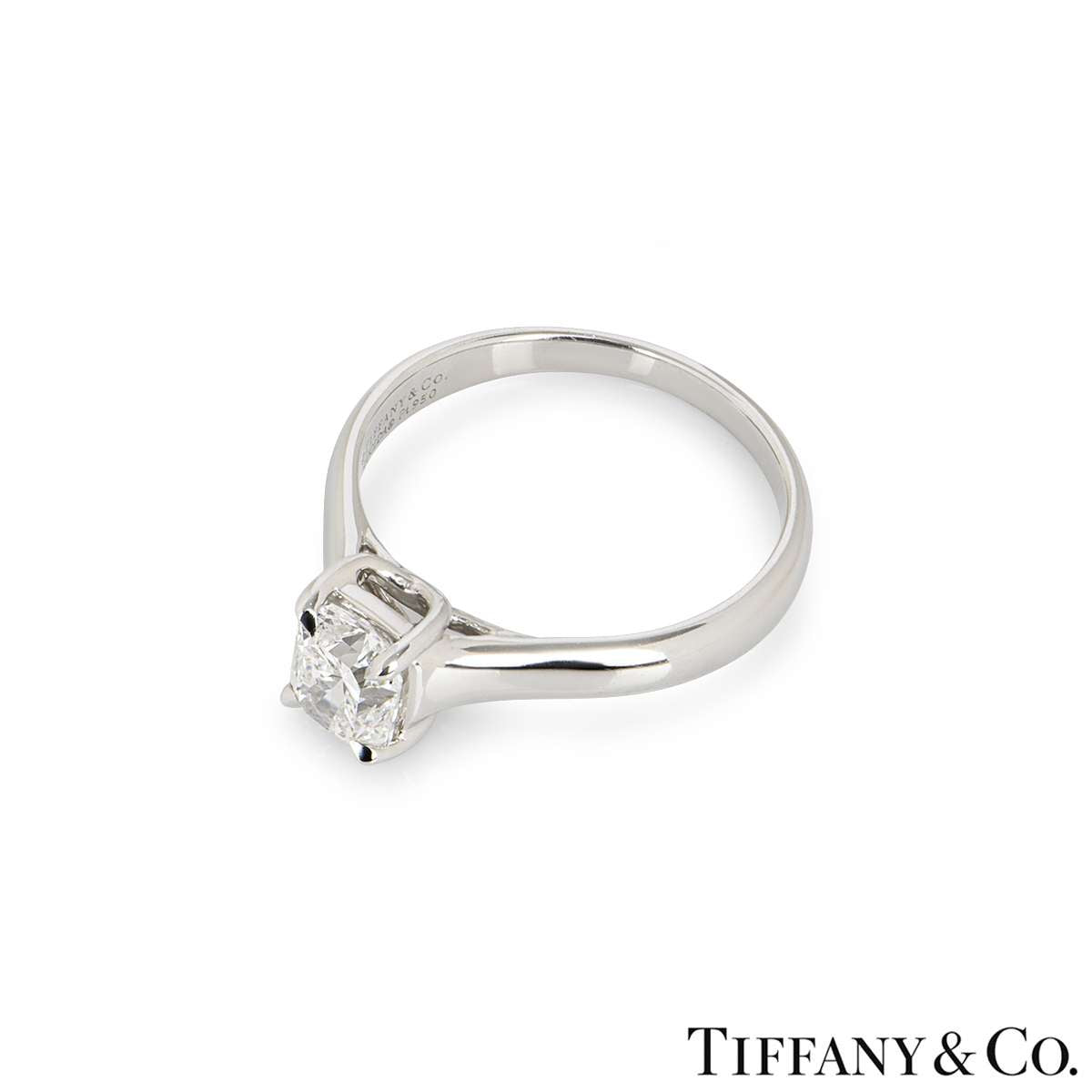 Tiffany & Co. Platinum Lucida Cut Diamond Ring 1.03CT F/VVS2