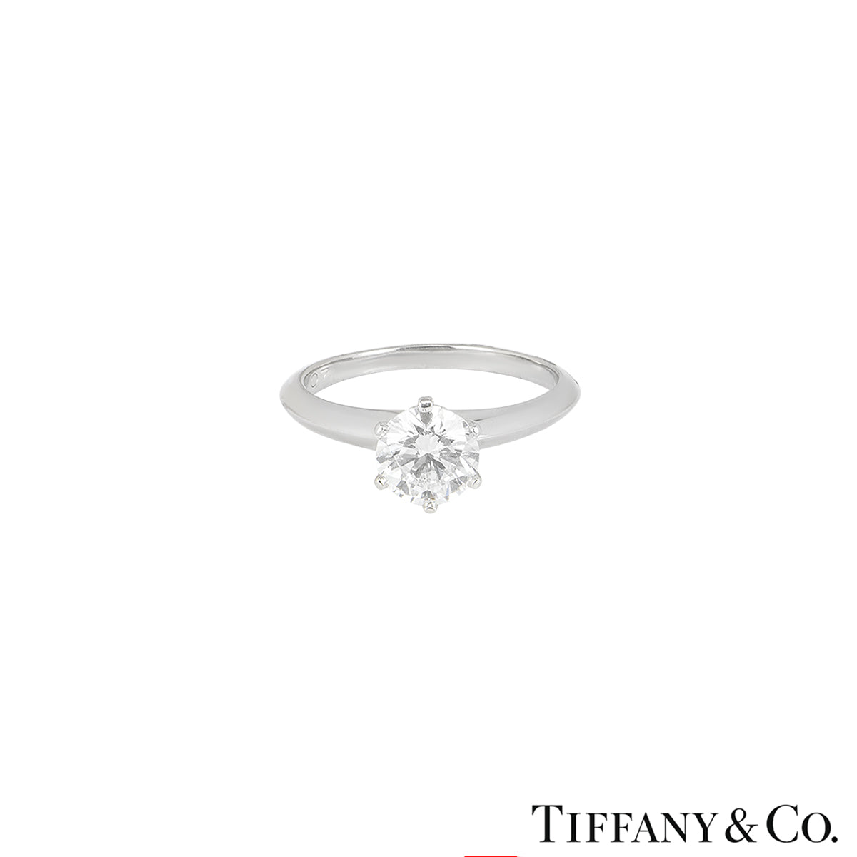 Tiffany & Co. Platinum Round Brilliant Cut Diamond Setting Ring 1.07CT E/VVS2