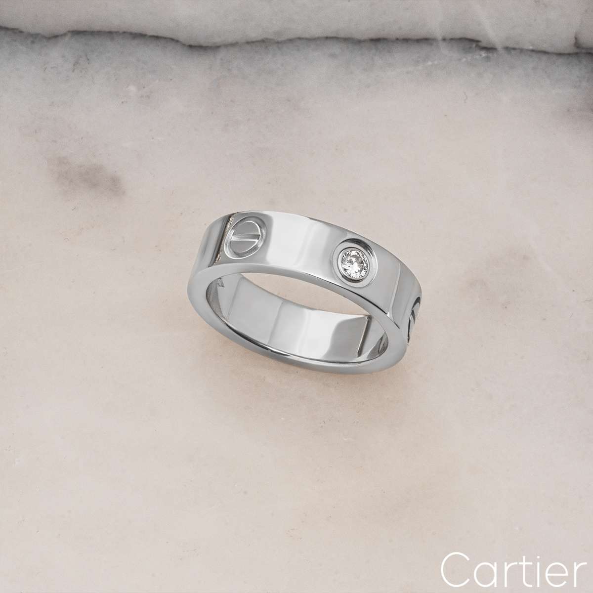 Cartier Platinum Diamond Love Ring Size 51 B4046700