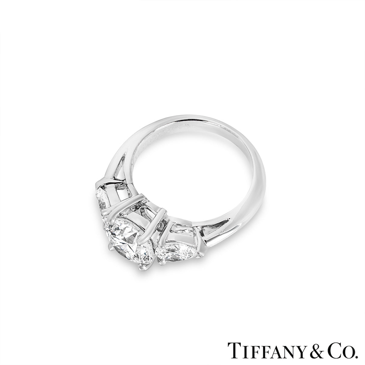 Tiffany & Co. Platinum Three Stone Diamond Ring 1.65CT G/VVS2 Xxx