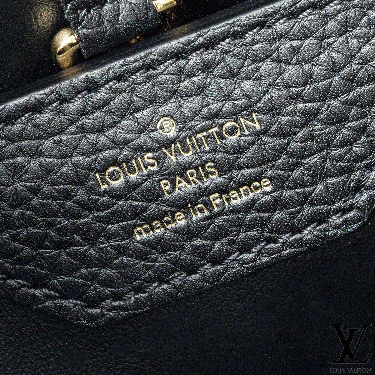 Louis Vuitton Black & Arizona Taurillon Capucines Pm Bag M59466