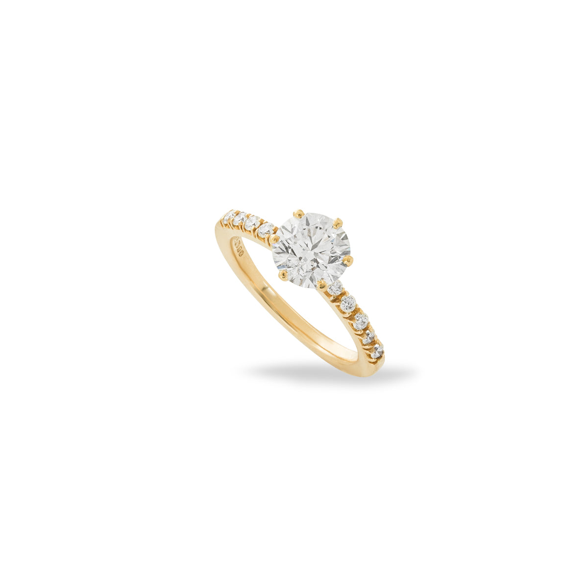 Yellow Gold Round Brilliant Cut Diamond Ring 1.57CT G/VS2