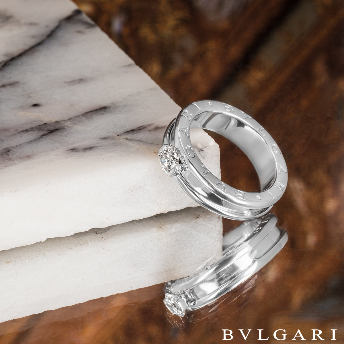 Bvlgari White Gold Diamond B.ZERO1 Ring 0.35CT F/if