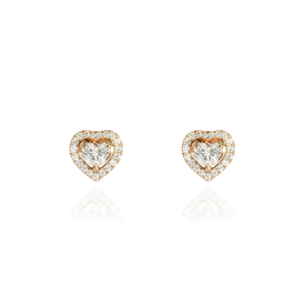 Messika Rose Gold Joy Cœur Heart Diamond Earrings 0.30CT 11562-Pg