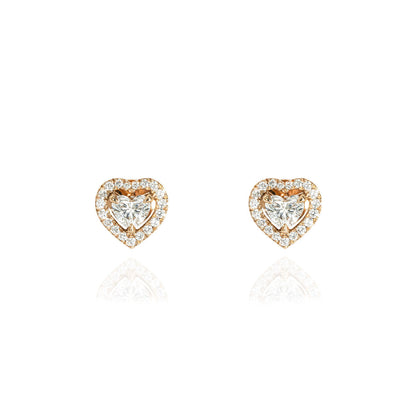 Messika Rose Gold Joy Cœur Heart Diamond Earrings 0.30CT 11562-Pg