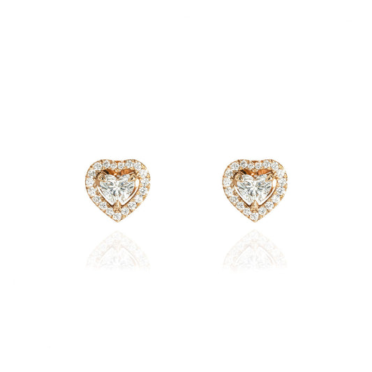 Messika Rose Gold Joy Cœur Heart Diamond Earrings 0.30CT 11562-Pg