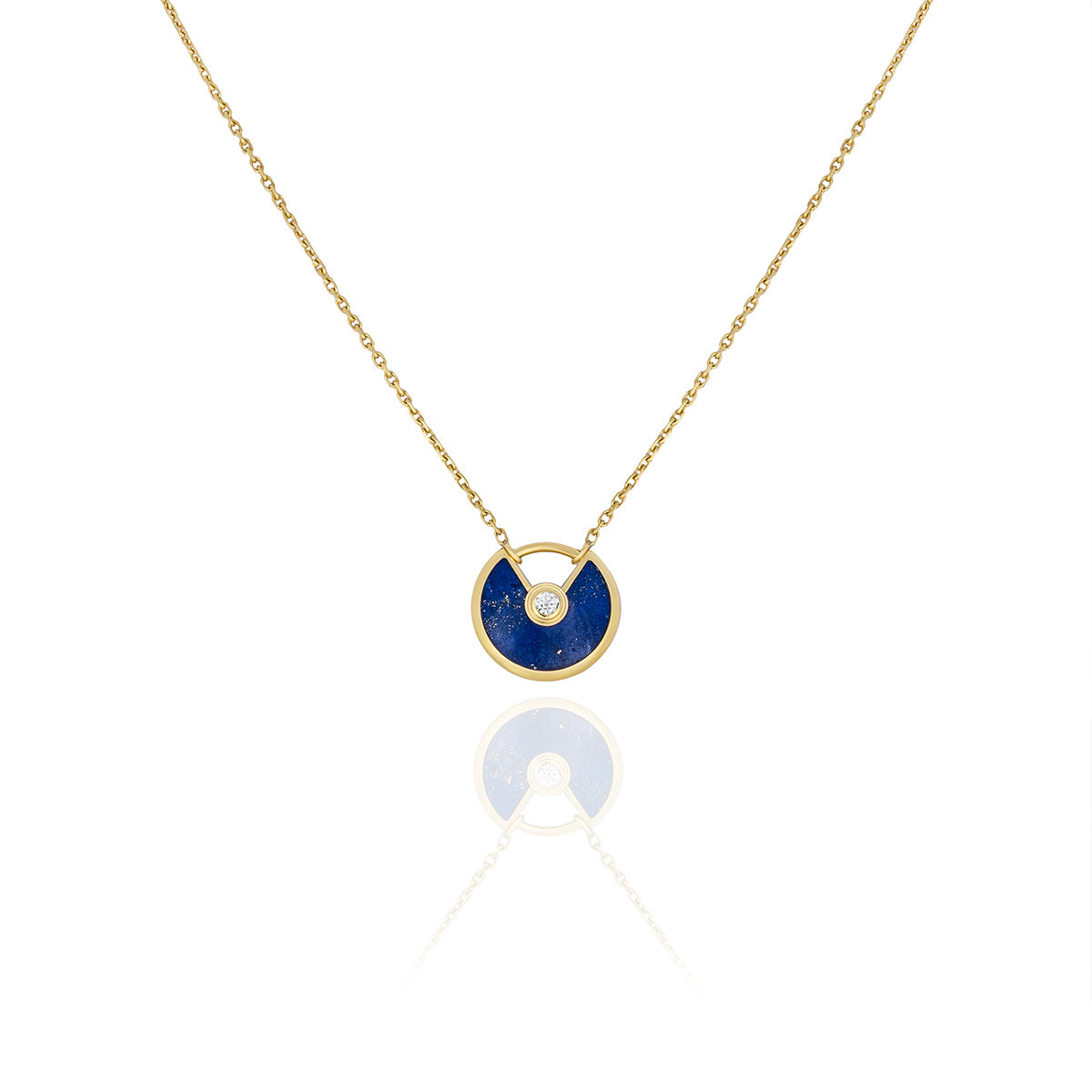 Cartier Yellow Gold Lapis & Diamond Amulette De Cartier Necklace