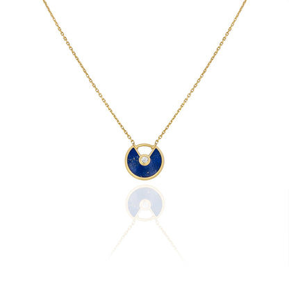 Cartier Yellow Gold Lapis & Diamond Amulette De Cartier Necklace