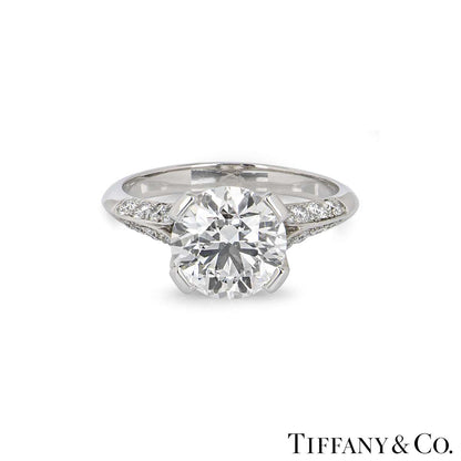 Tiffany & Co. Platinum Round Brilliant Cut Diamond Ring 2.23ct G/VVS1 XXX