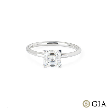 White Gold Asscher Cut Diamond Ring 1.50CT I/SI1