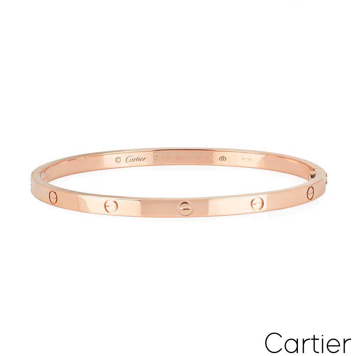 Cartier Rose Gold Plain Sm Love Bracelet Size 15 B6047315