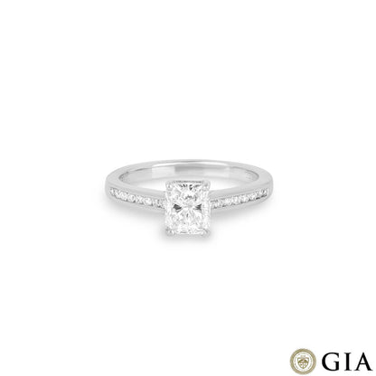 White Gold Radiant Cut Diamond Ring 1.01CT H/SI1